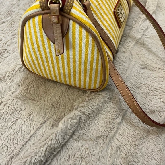 Dooney and Bourke Yellow and White Striped Barrel Bag - Picture 5 of 12